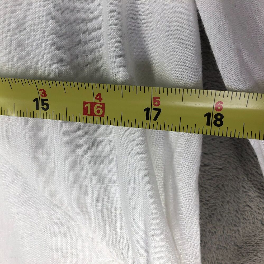 Sigrid Olsen Tunic Cover-up Womens XL White 100% Linen 3/4 Sleeve Button - Picture 5 of 6